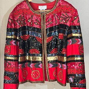 Papell Boutique Evening Wear Women’s Beaded Jacket
